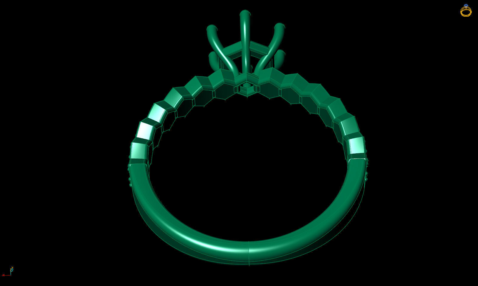 Honeycombs Engagement ring R 0325 printable 3d model 3D print model_17