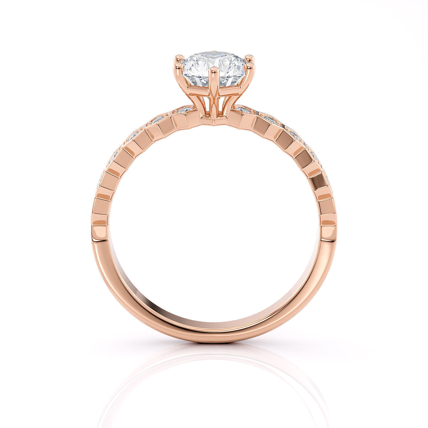 Honeycombs Engagement ring R 0325 printable 3d model 3D print model_9