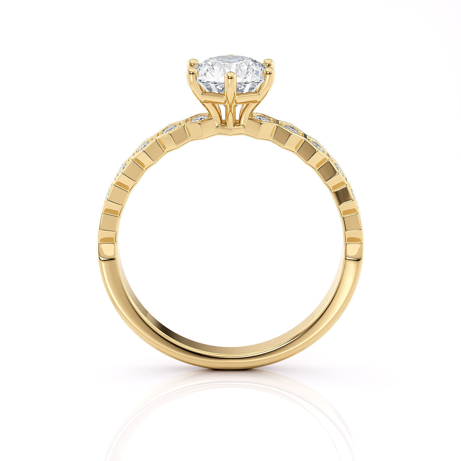 Honeycombs Engagement ring R 0325 printable 3d model 3D print model_10