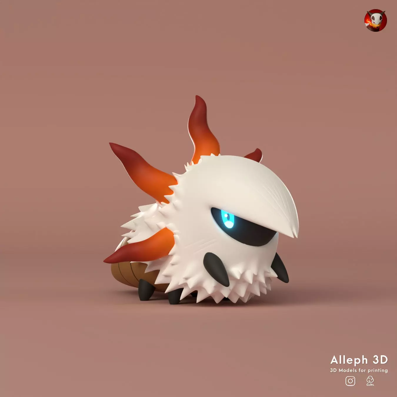 Pokemon larvesta 3D print model_0