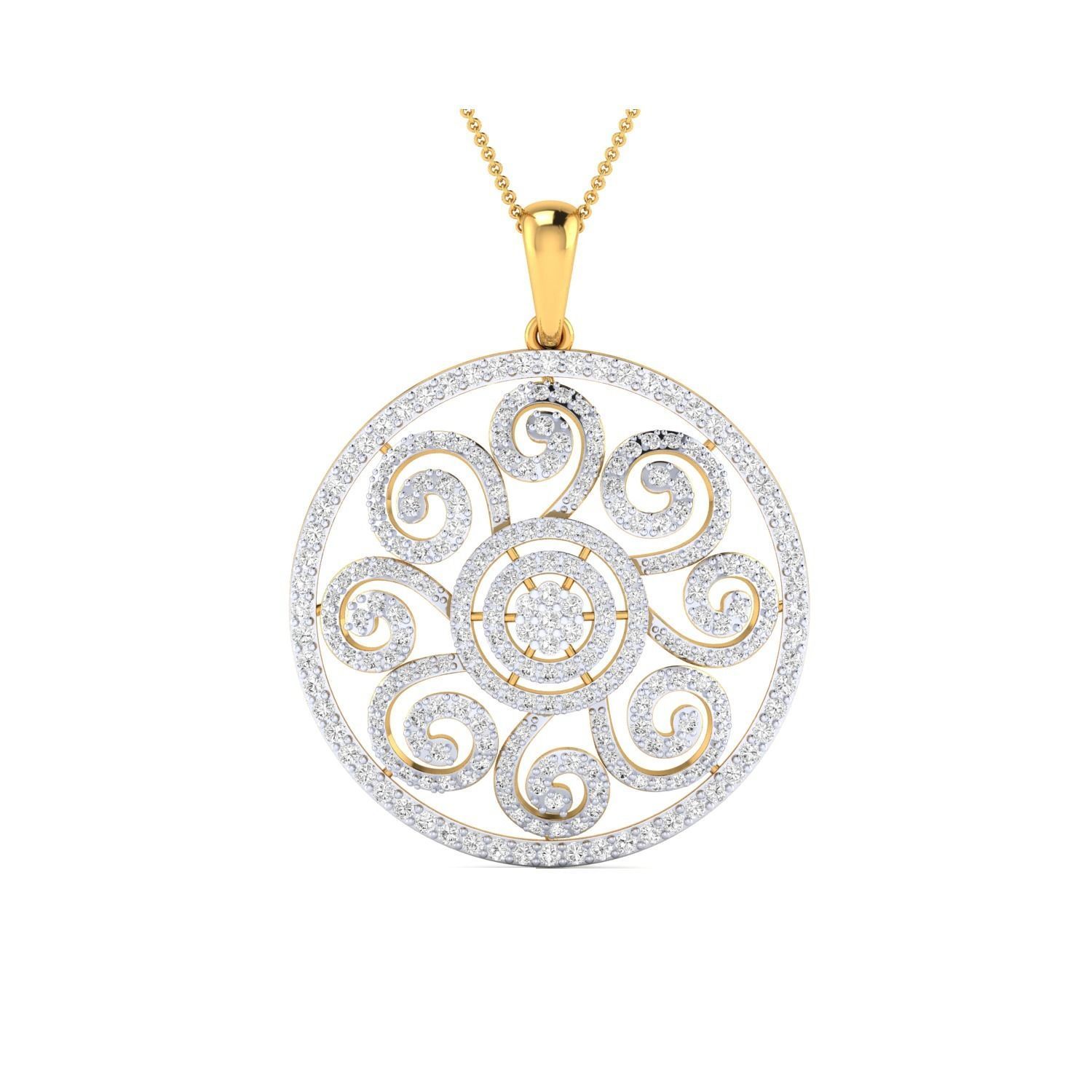 Women Flower Pendant STL OBJ FBX Renders Details 3D print model_14