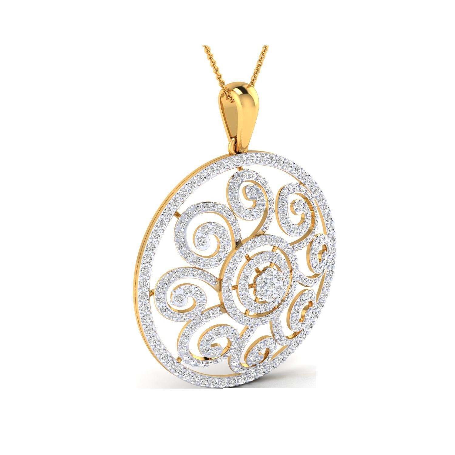 Women Flower Pendant STL OBJ FBX Renders Details 3D print model_16