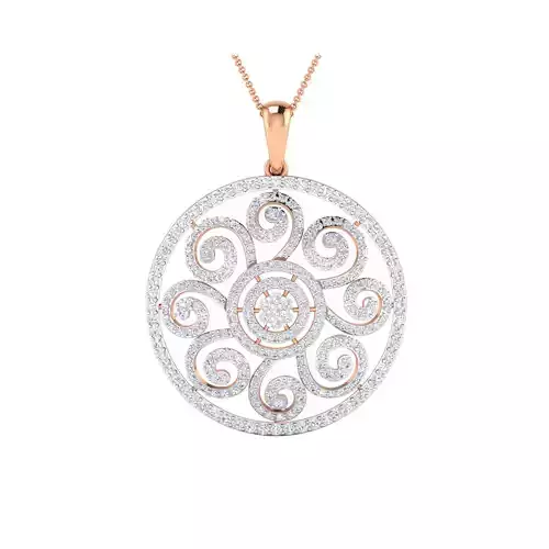 Women Flower Pendant STL OBJ FBX Renders Details
