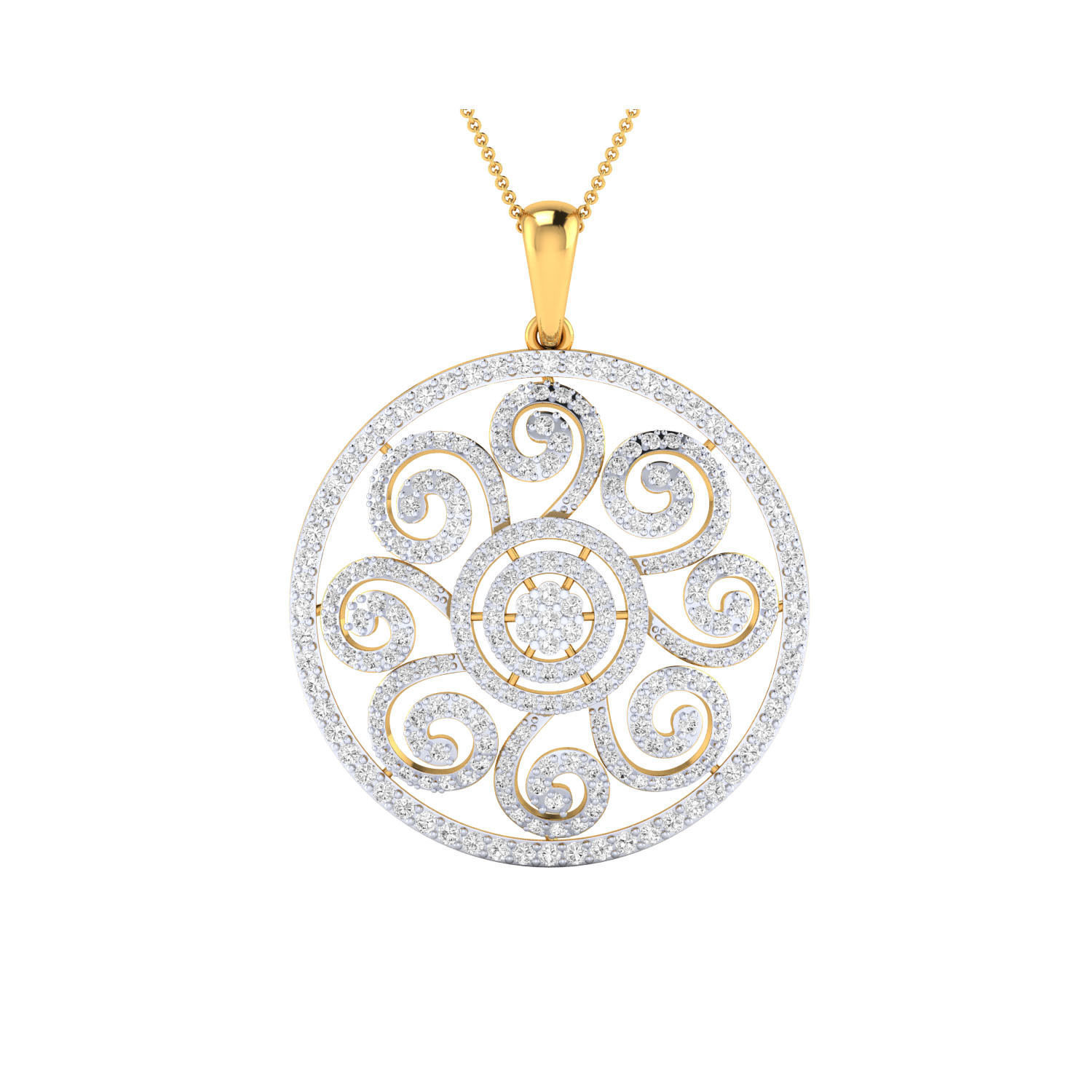 Women Flower Pendant STL OBJ FBX Renders Details 3D print model_13