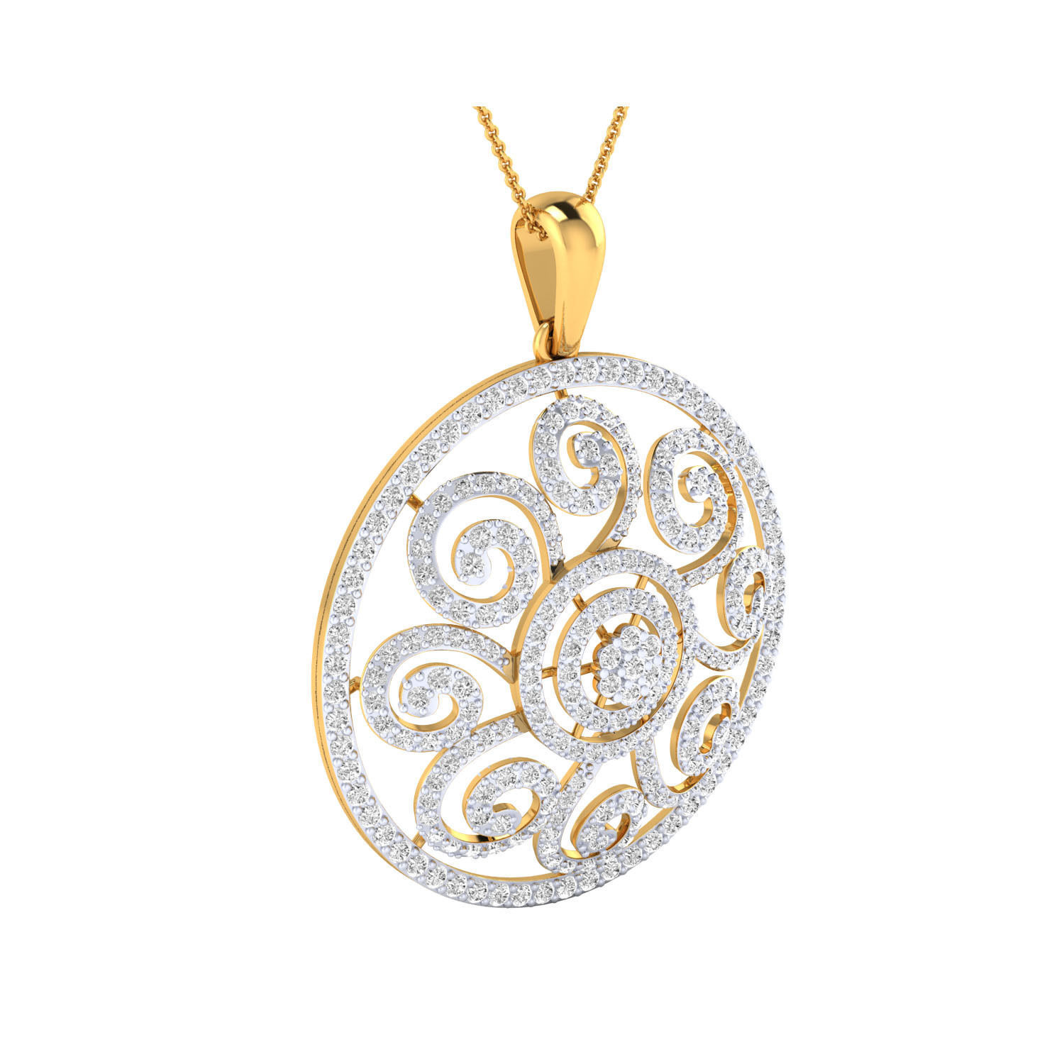 Women Flower Pendant STL OBJ FBX Renders Details 3D print model_15