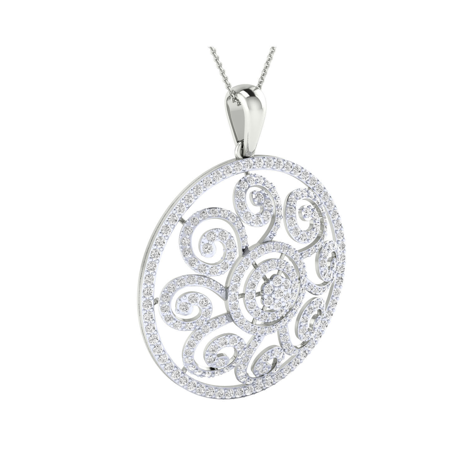 Women Flower Pendant STL OBJ FBX Renders Details 3D print model_9