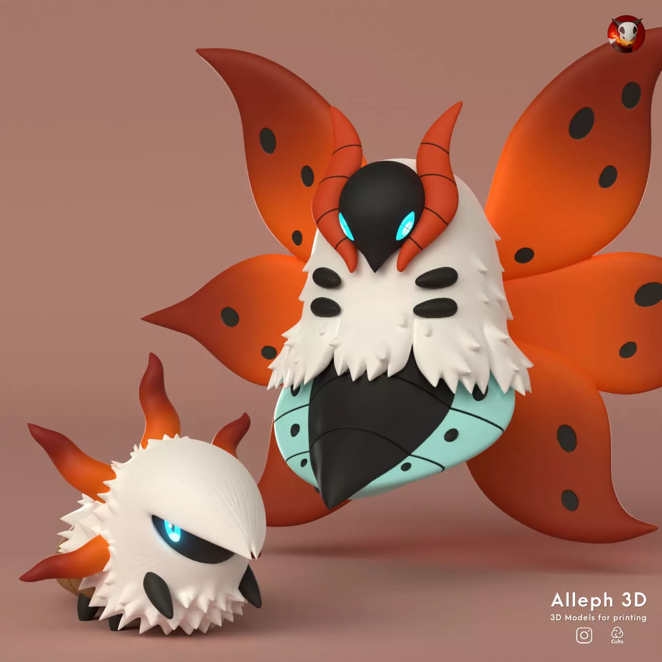 Pokemon larvesta evolution pack 3D print model_0