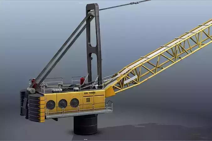 Vessel Ship Crane - Blender FBX 3D Model Low Poly