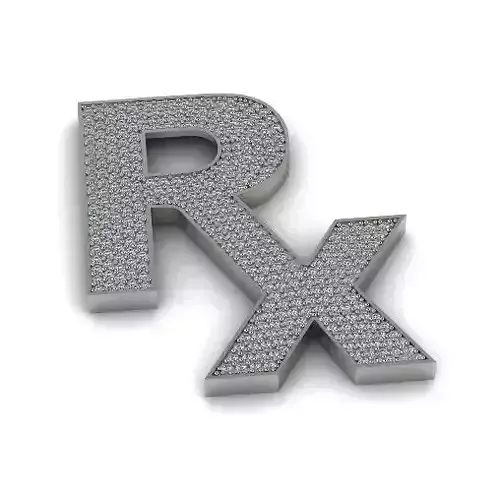Letters RX with stones Model 3229