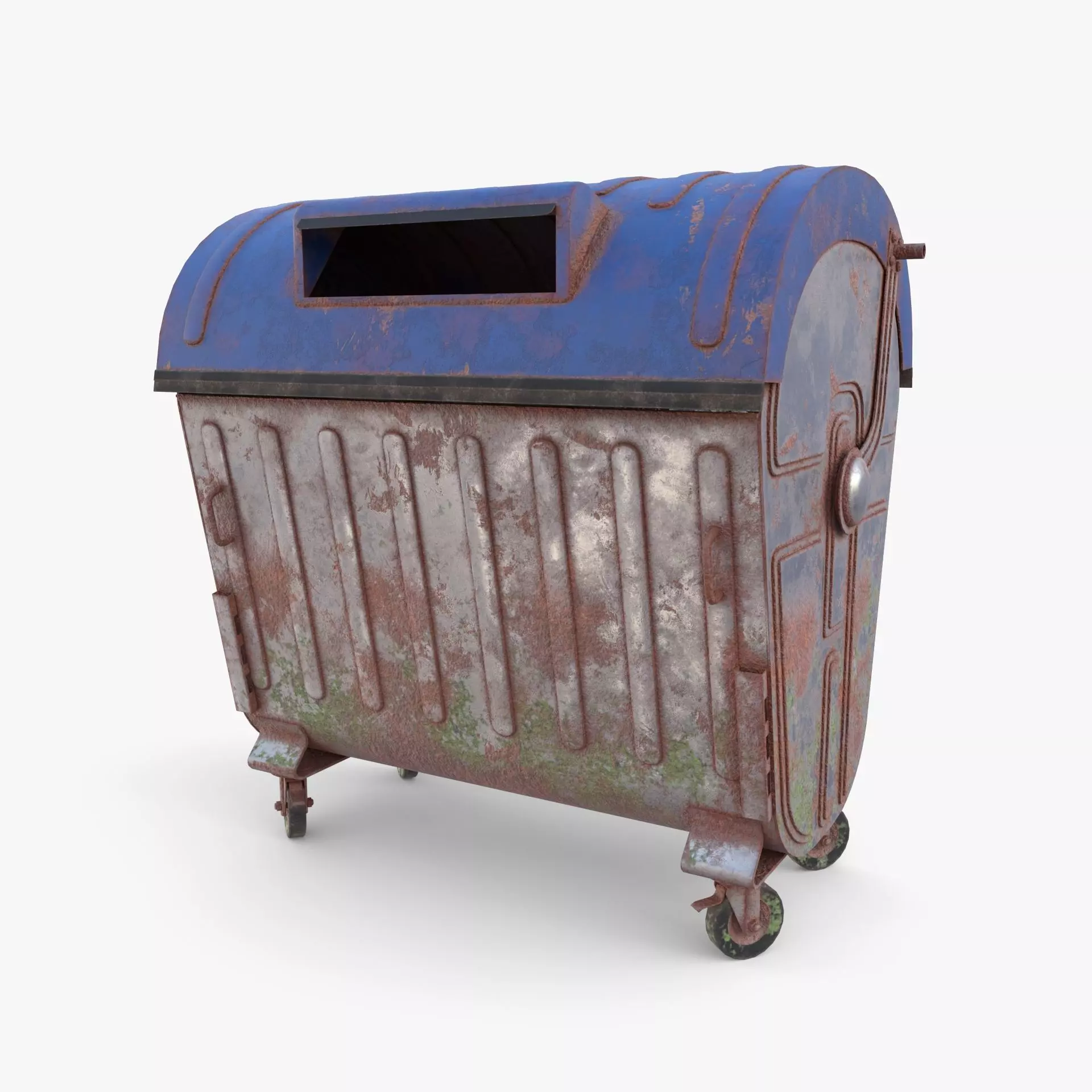 Dumpster v6 weathered Low-poly 3D model_0
