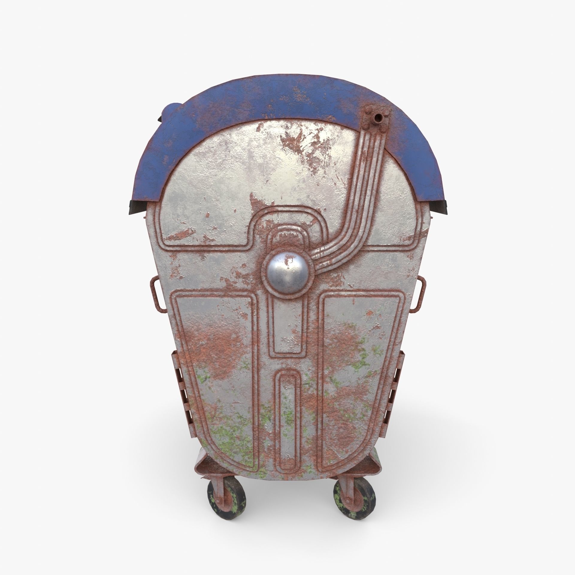 Dumpster v6 weathered Low-poly 3D model_2