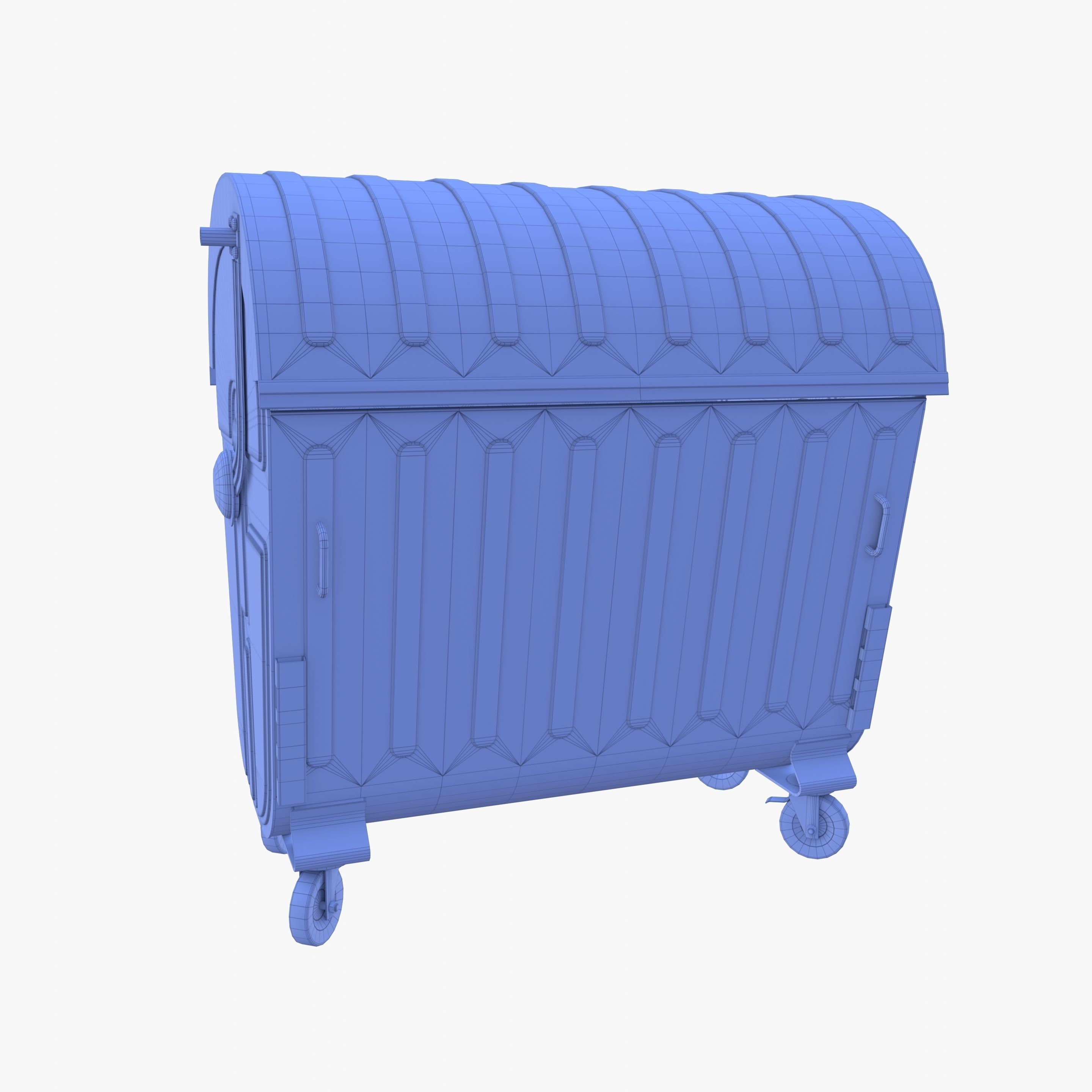 Dumpster v6 weathered Low-poly 3D model_16