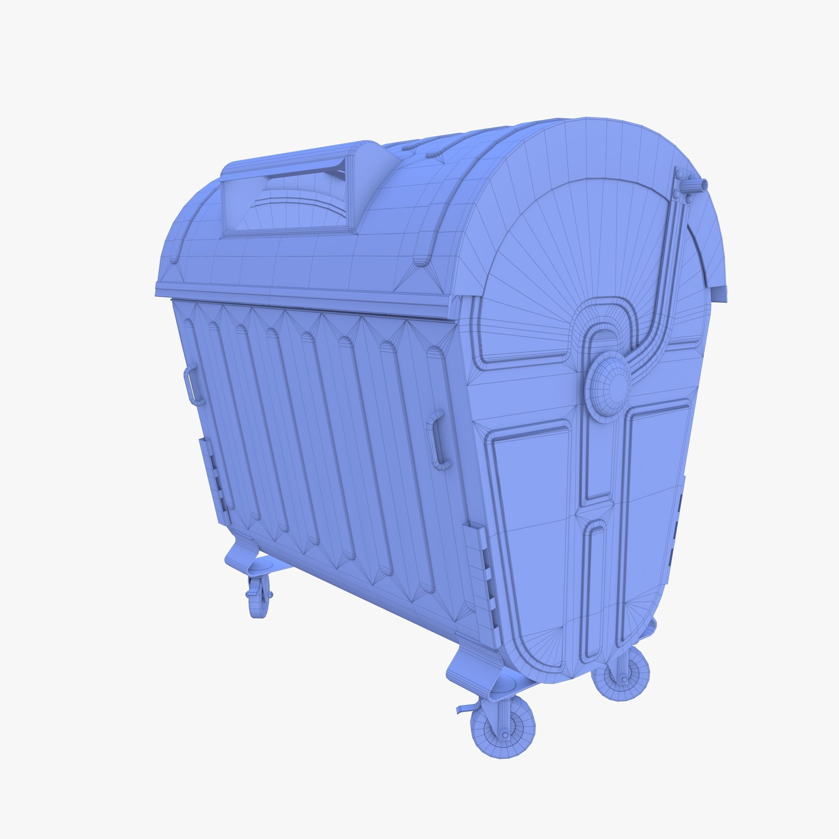 Dumpster v6 weathered Low-poly 3D model_12
