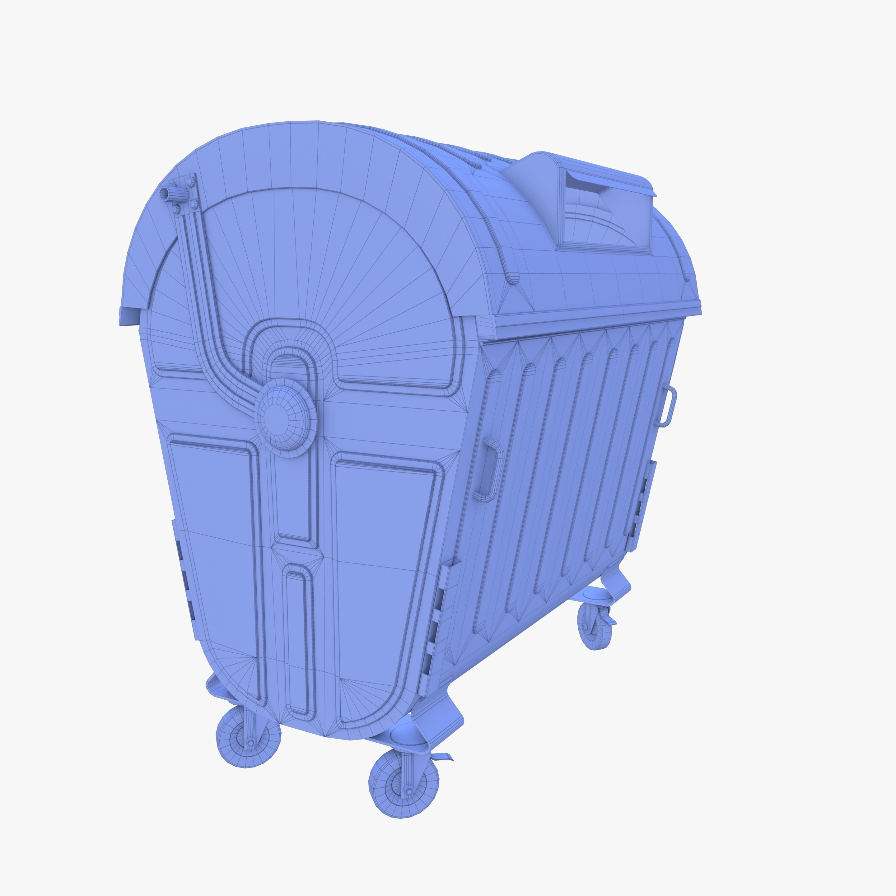 Dumpster v6 weathered Low-poly 3D model_19