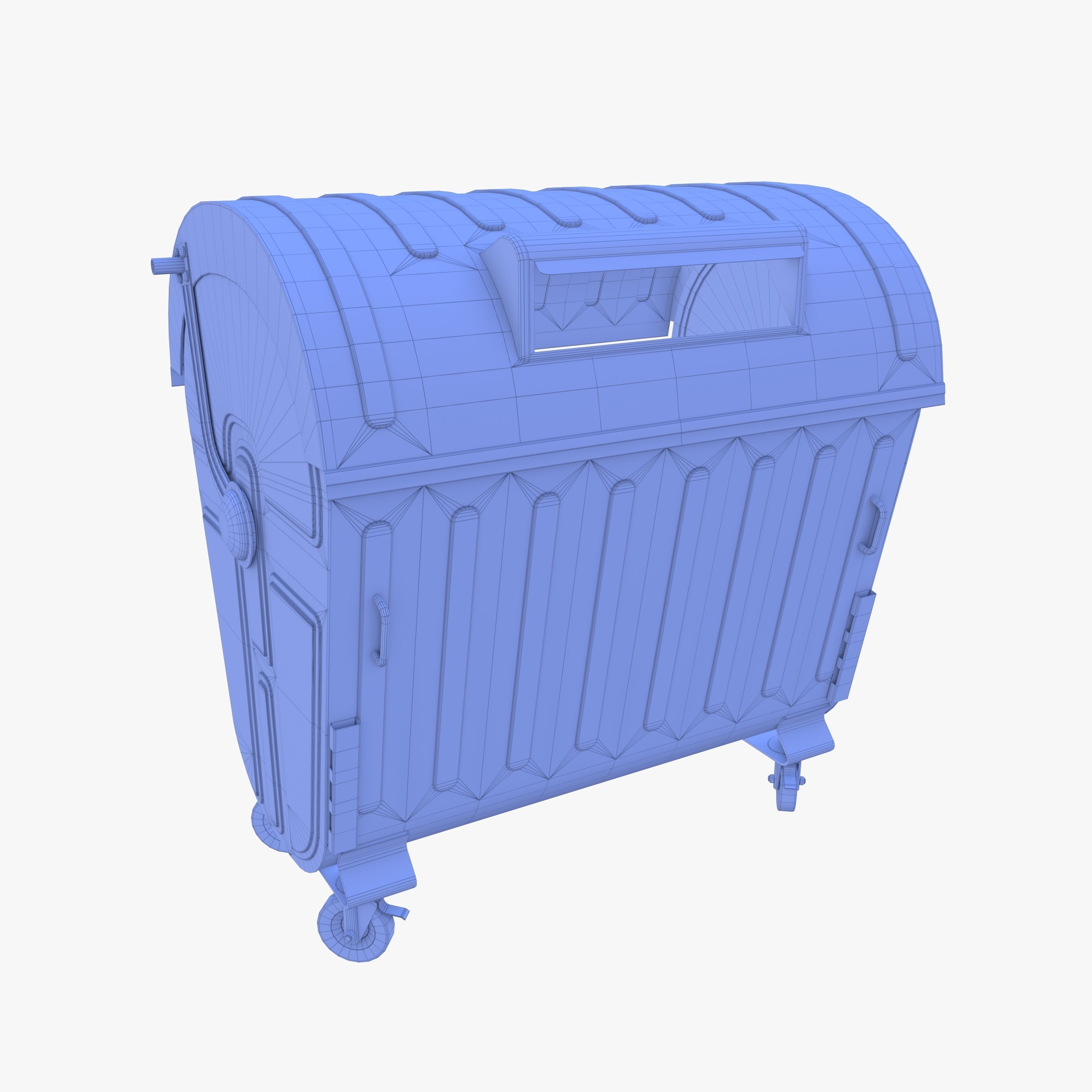 Dumpster v6 weathered Low-poly 3D model_22