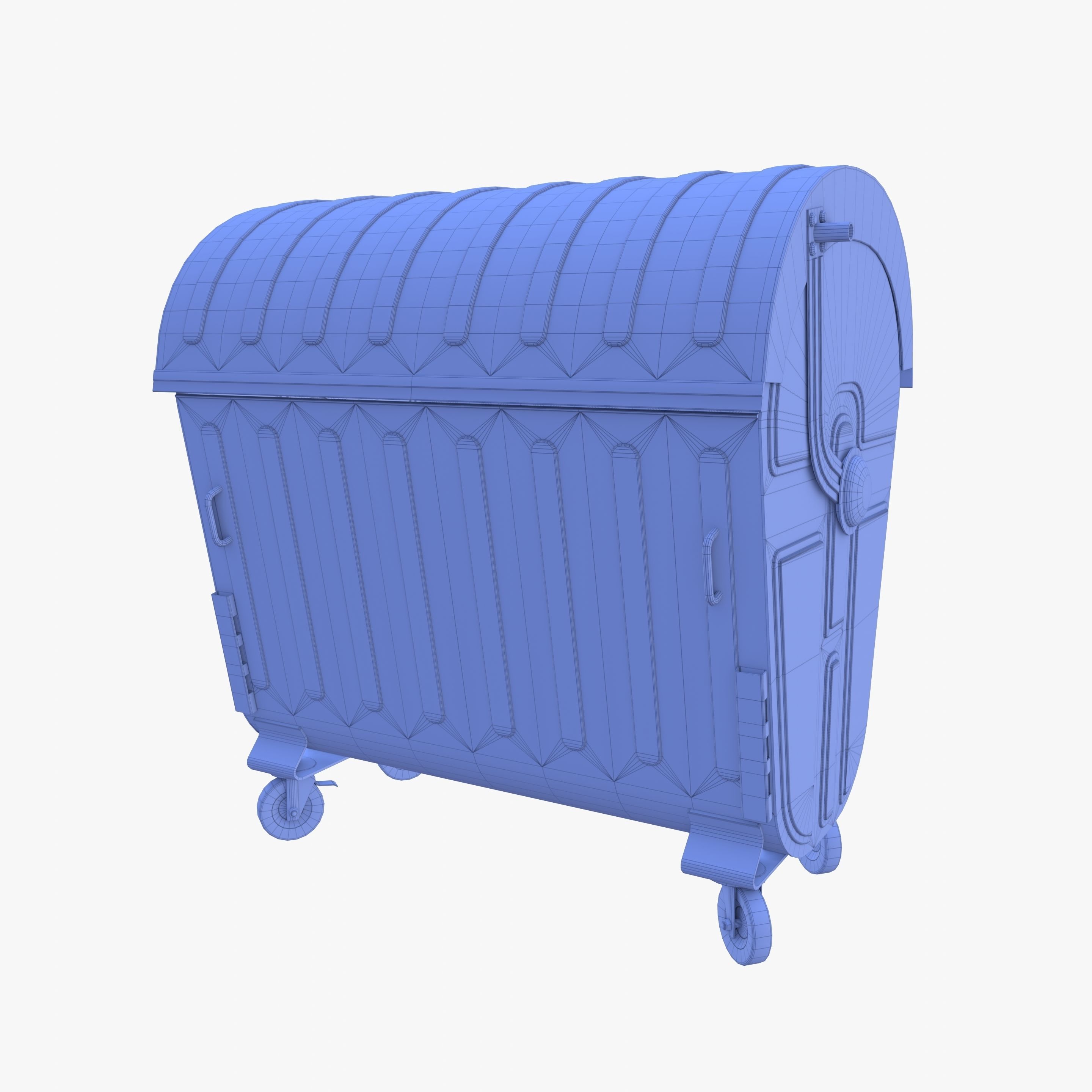 Dumpster v6 weathered Low-poly 3D model_17