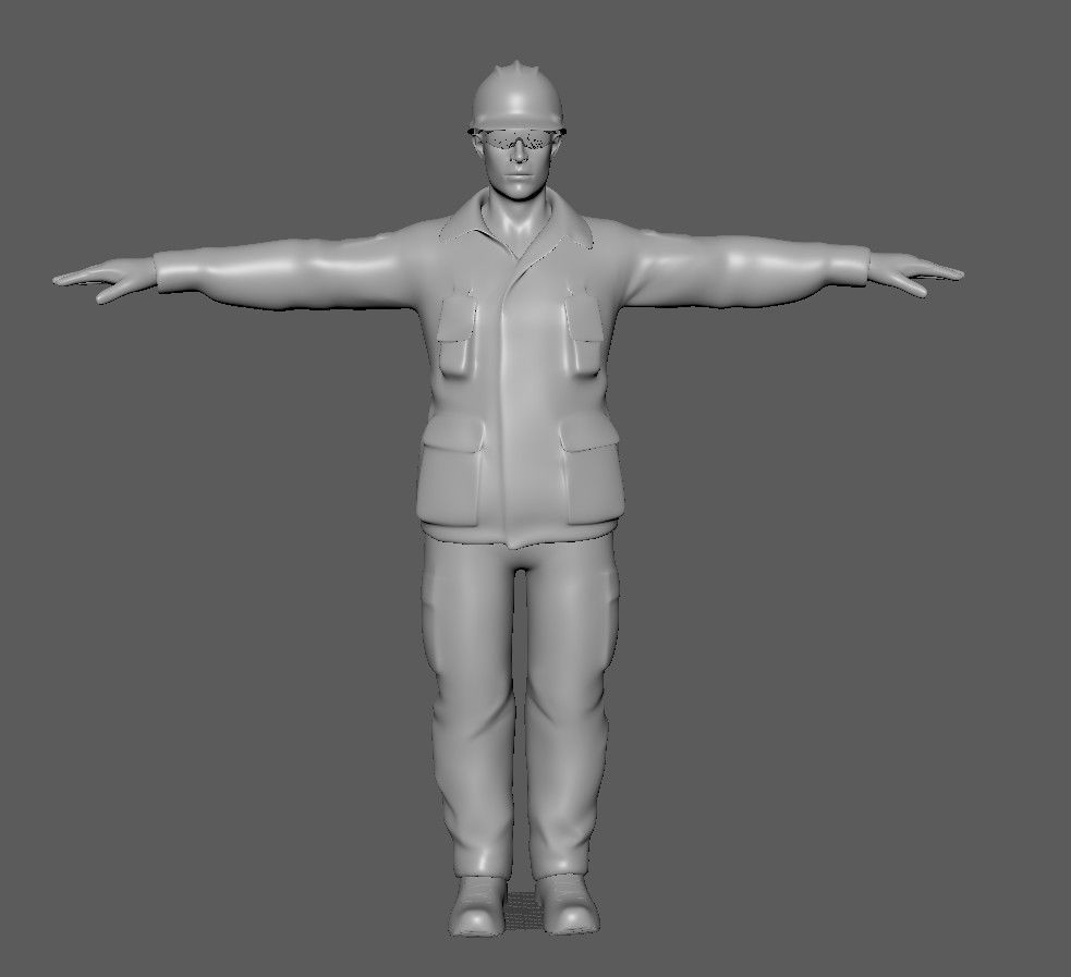 Factory Worker Character RIGGED ANIMATED Low-poly 3D model_8