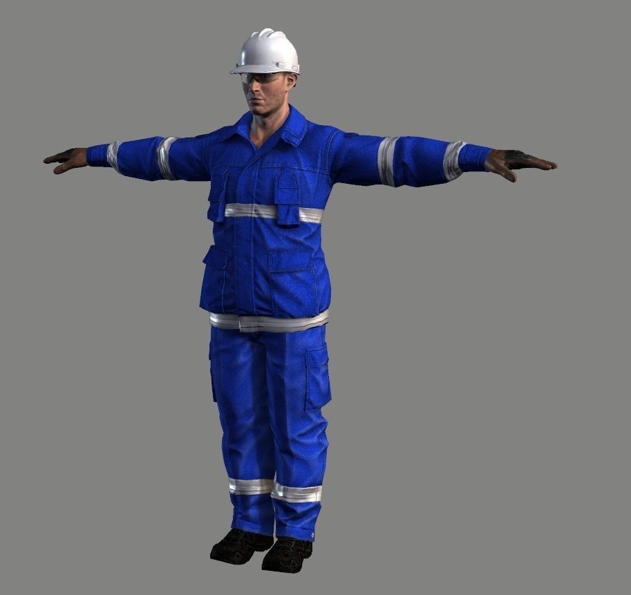 Factory Worker Character RIGGED ANIMATED Low-poly 3D model_18