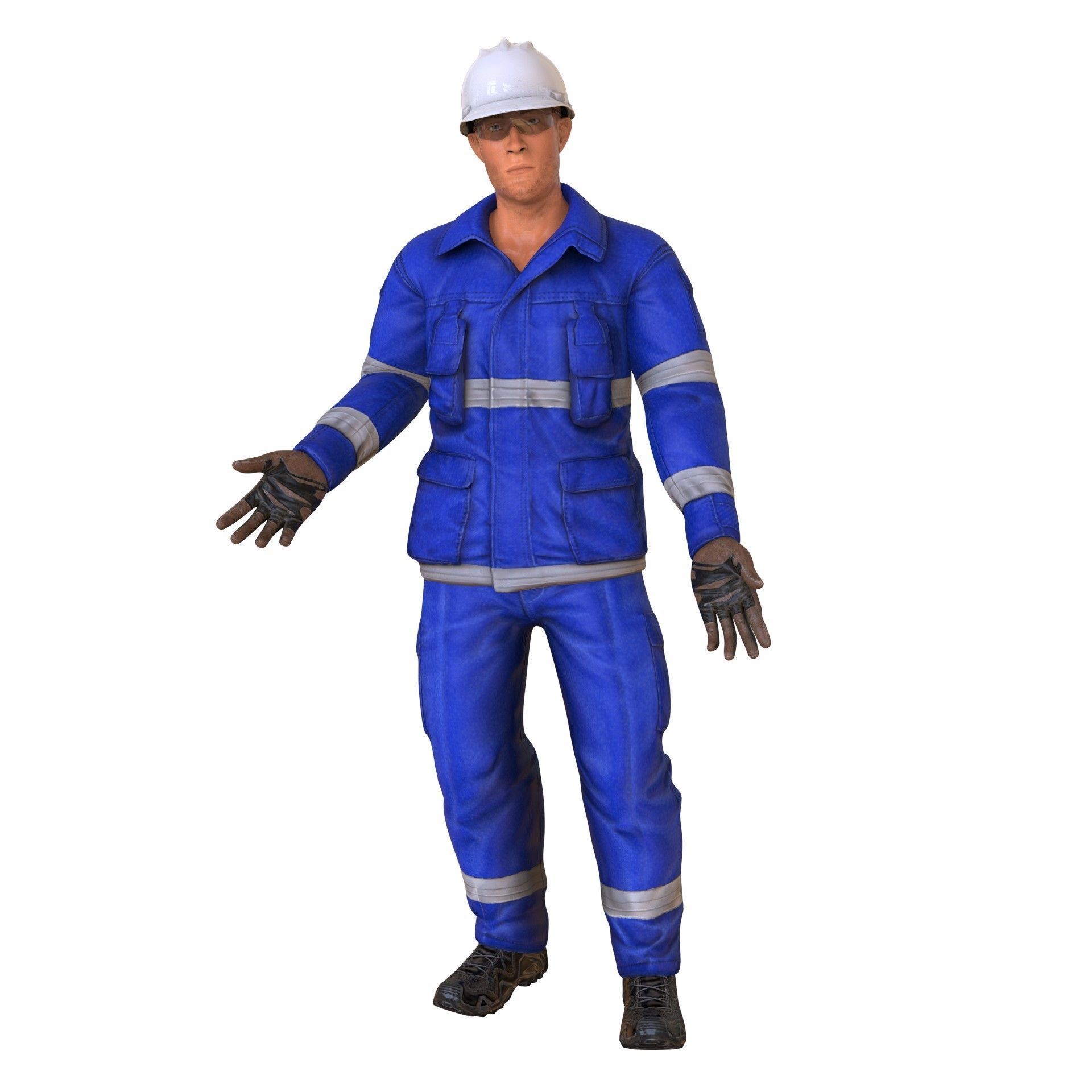 Factory Worker Character RIGGED ANIMATED Low-poly 3D model_44