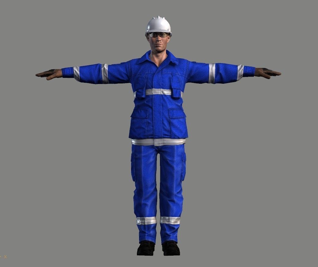 Factory Worker Character RIGGED ANIMATED Low-poly 3D model_14