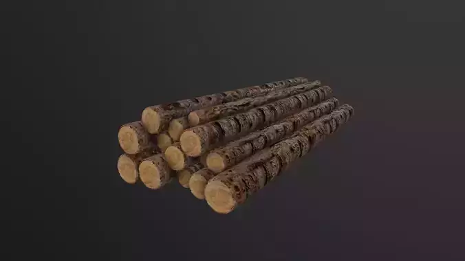 Wood logs 3D Model Low-poly 3D model