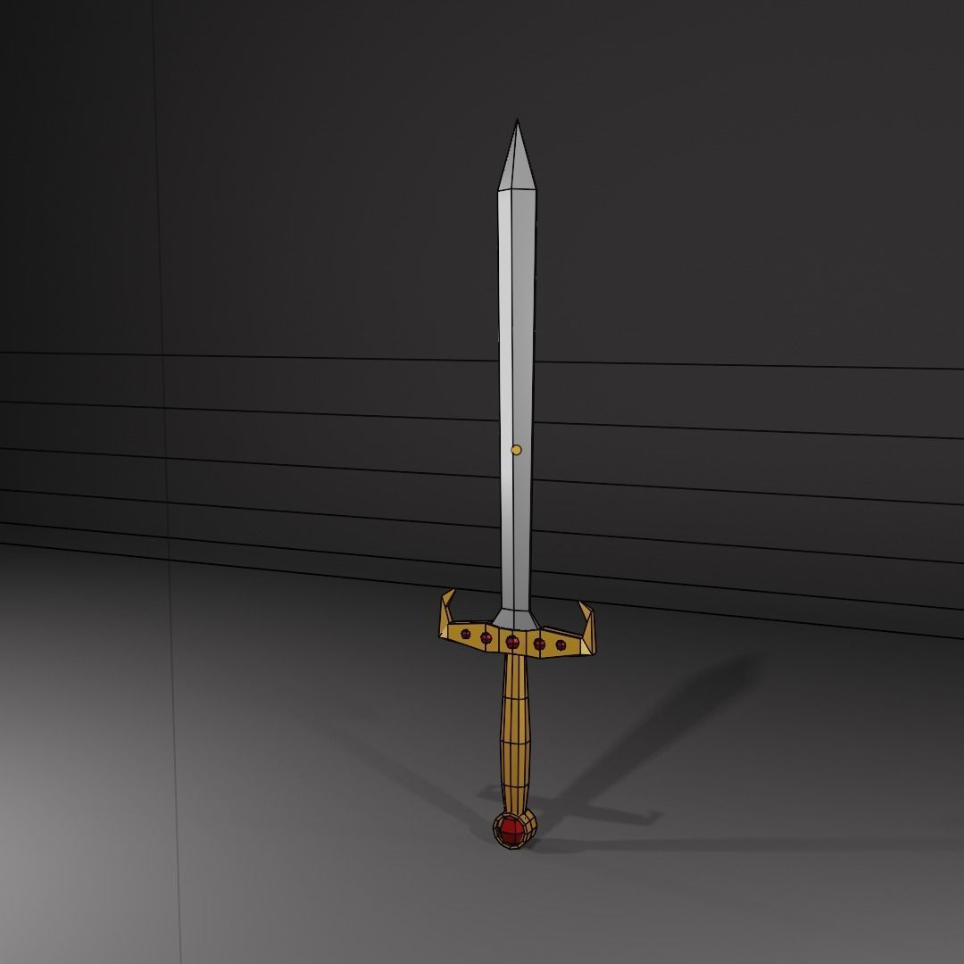 Low Poly Sword Free low-poly 3D model_1