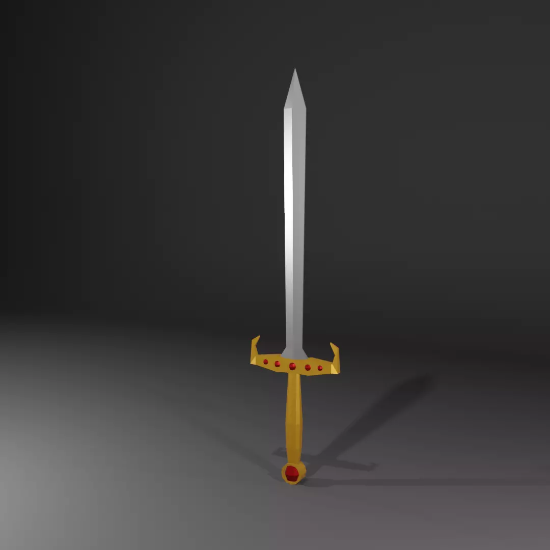 Low Poly Sword Free low-poly 3D model_0