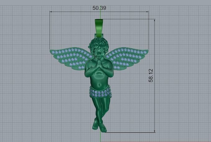 Pendant Angel with wings Model 3208 3D print model_6
