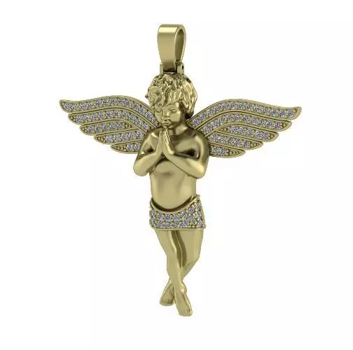 Pendant Angel with wings Model 3208 3D print model_0