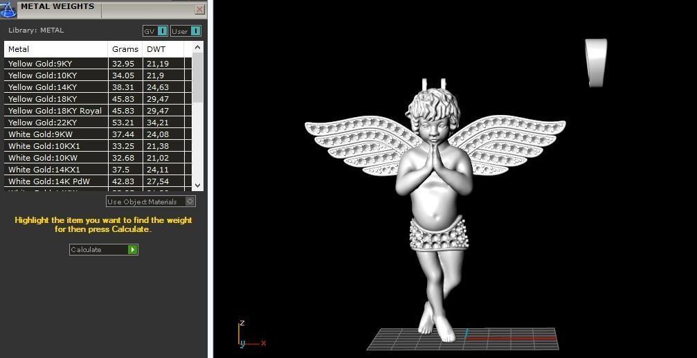 Pendant Angel with wings Model 3208 3D print model_7