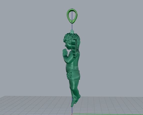 Pendant Angel with wings Model 3208 3D print model_4
