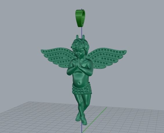 Pendant Angel with wings Model 3208 3D print model_2