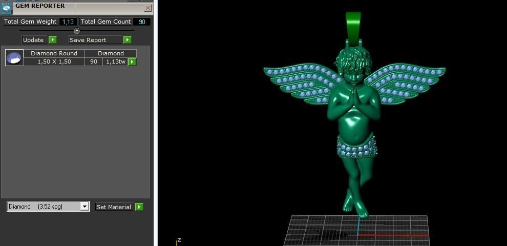 Pendant Angel with wings Model 3208 3D print model_8