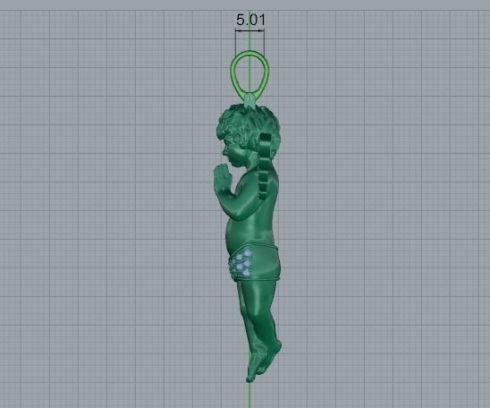 Pendant Angel with wings Model 3208 3D print model_3