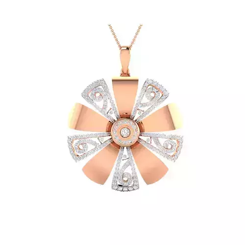 Women Flower Pendant STL OBJ FBX Renders Details