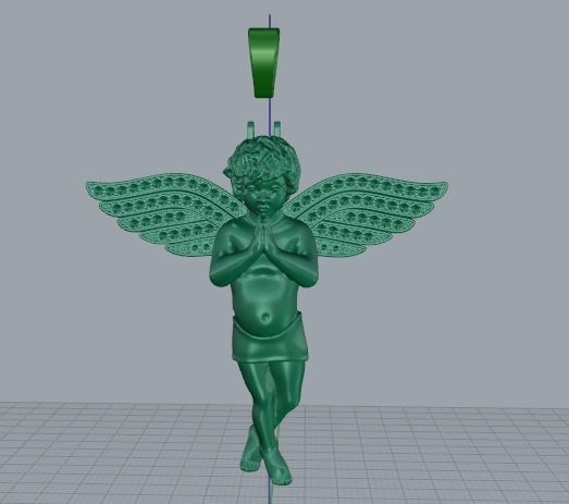 Pendant Angel with wings Model 3205 3D print model_2