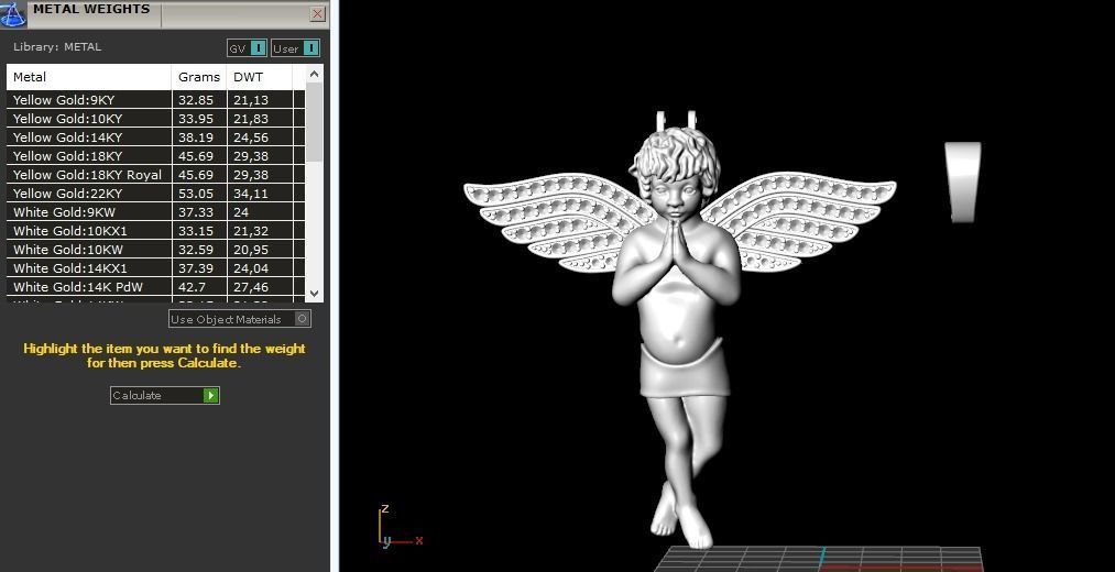 Pendant Angel with wings Model 3205 3D print model_7