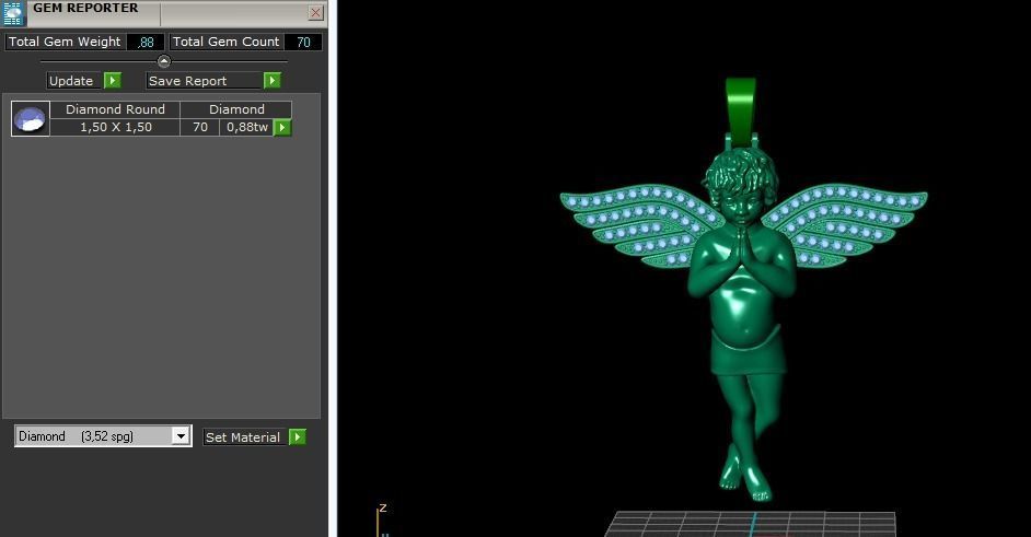 Pendant Angel with wings Model 3205 3D print model_8