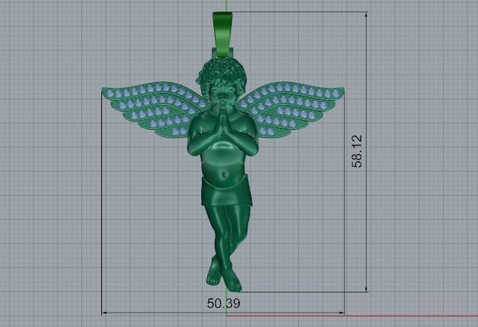 Pendant Angel with wings Model 3205 3D print model_6