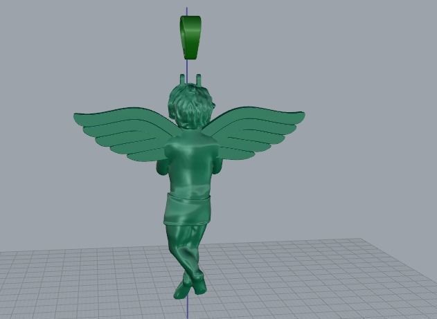 Pendant Angel with wings Model 3205 3D print model_5