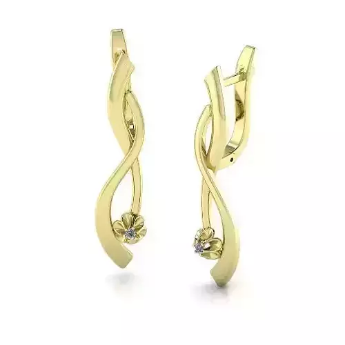 Earrings with English lock Model 3202