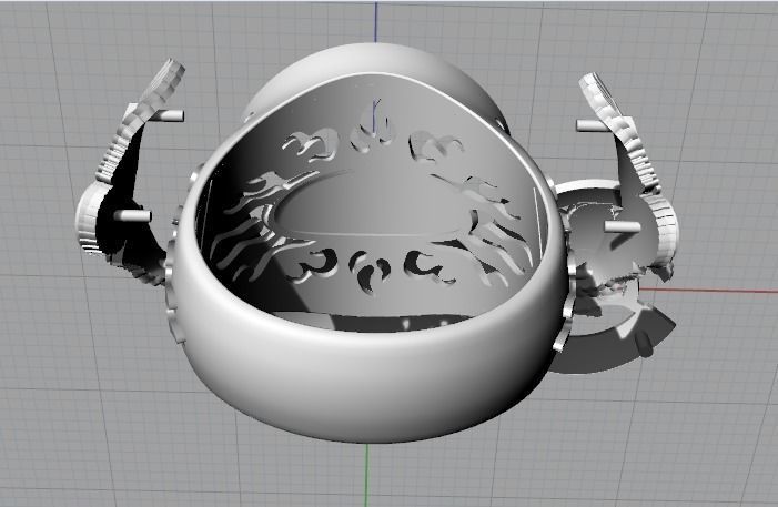 3200 Skull Ring 3D print model_8
