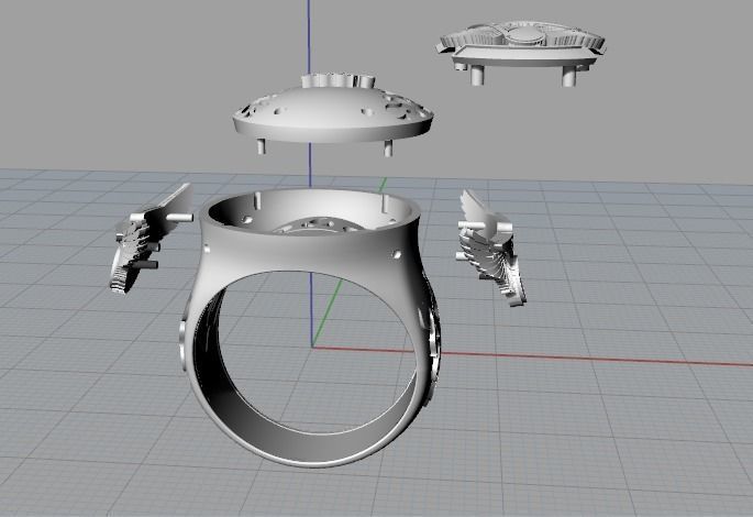 3200 Skull Ring 3D print model_6