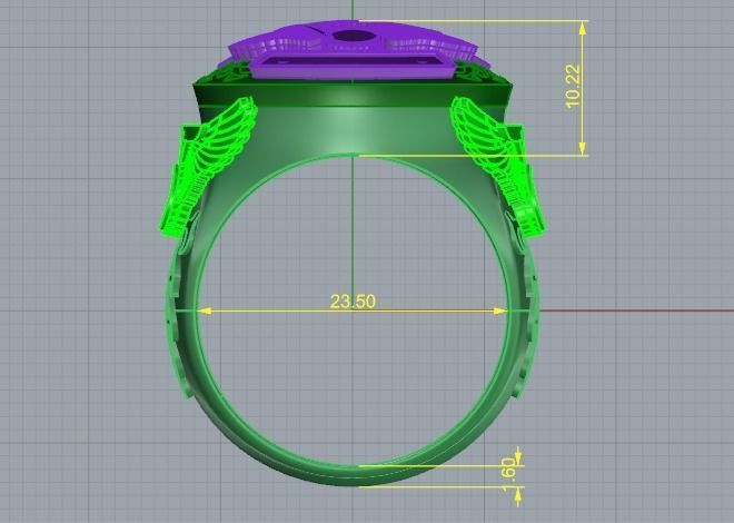 3200 Skull Ring 3D print model_3