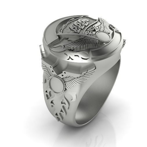 3200 Skull Ring 3D print model_9