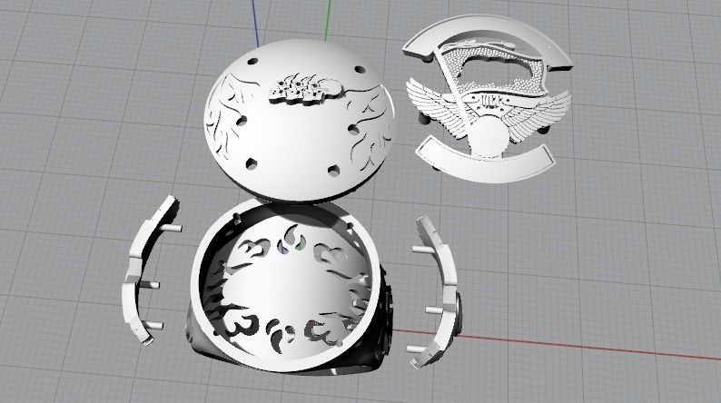 3200 Skull Ring 3D print model_5
