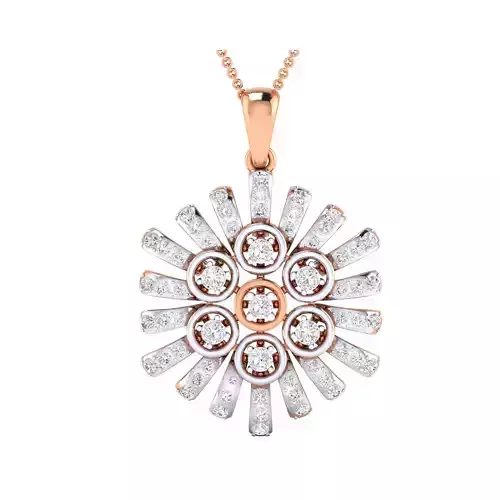 Women Flower Pendant STL OBJ FBX Renders Details