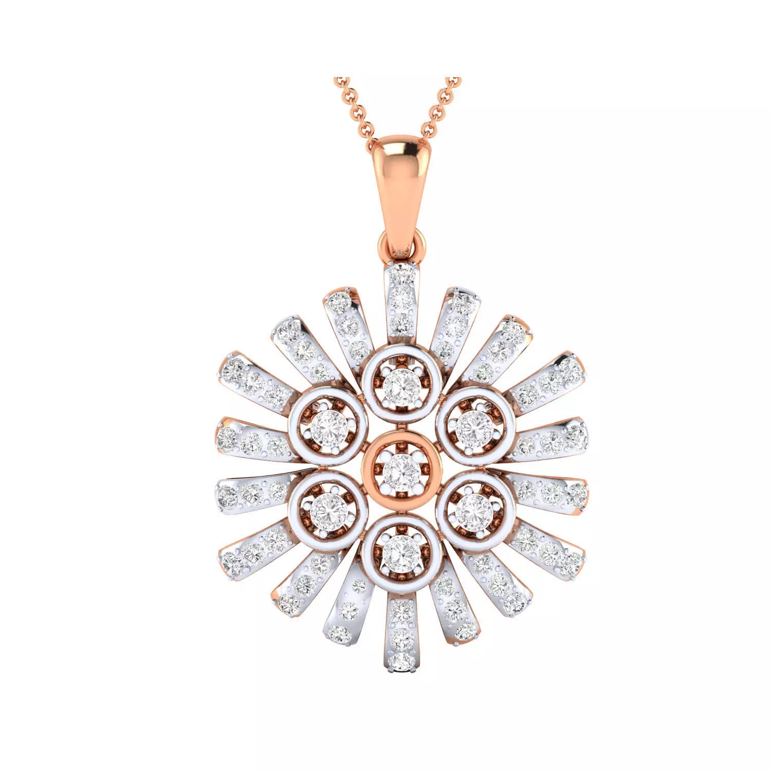 Women Flower Pendant STL OBJ FBX Renders Details 3D print model