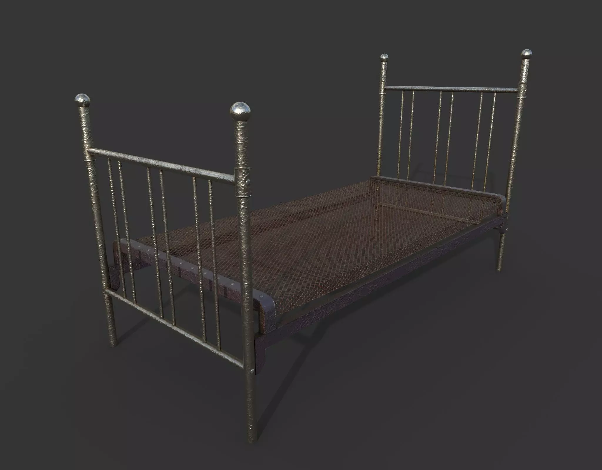 Metal Bed Frame 3D model_0