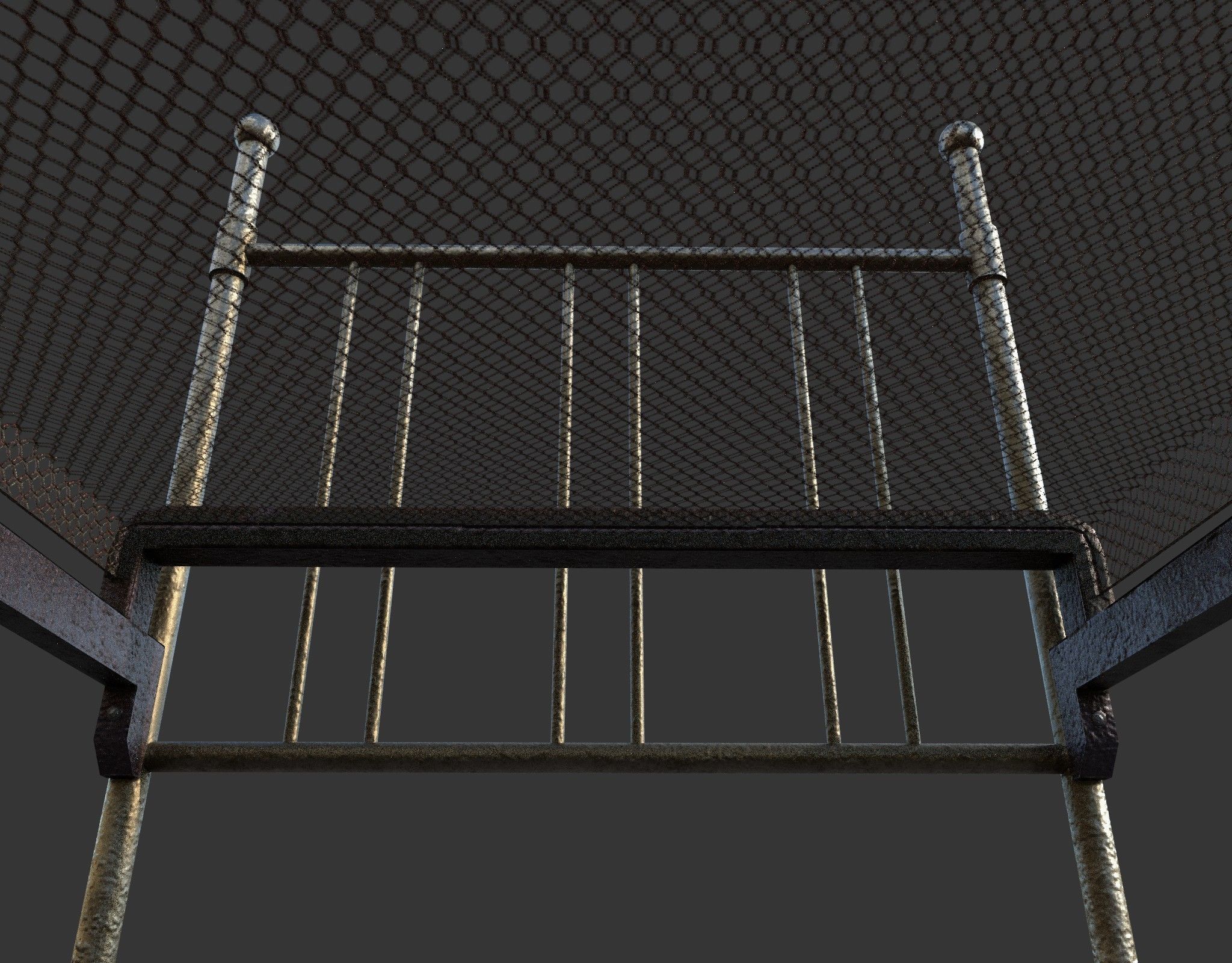 Metal Bed Frame 3D model_9